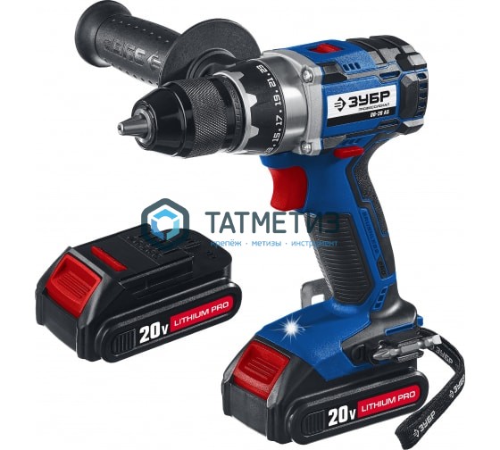 Дрель-шуруповерт 20 В, 2 АКБ (4Ач), в кейсе, ЗУБР Профессионал Дрель-шуруповерт 20 В, 2 АКБ (4Ач), в кейсе, ЗУБР Профессионал