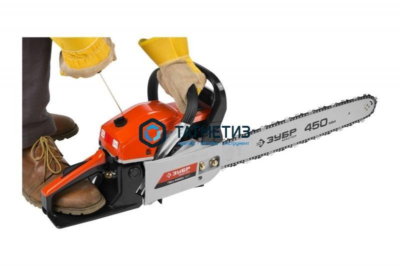Пила цепная бензиновая, ЗУБР, хромир. цилиндр, праймер, 54,6 см3 (2,1 кВт), шина 45 см, 11500 об/мин Пила цепная бензиновая, ЗУБР, хромир. цилиндр, праймер, 54,6 см3 (2,1 кВт), шина 45 см, 11500 об/мин
