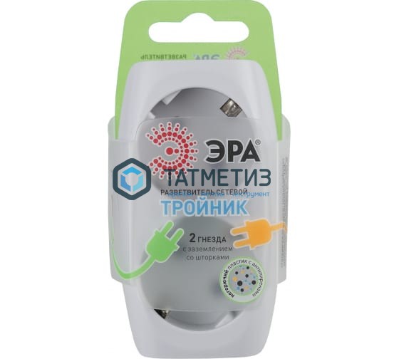 Тройник на 2 гнезда, с/з, белый, 16А IP20 SPx-2e-W Эра Тройник на 2 гнезда, с/з, белый, 16А IP20 SPx-2e-W Эра