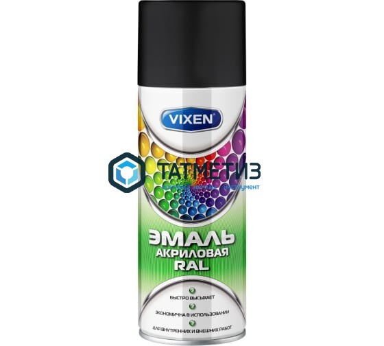 Краска аэроз. VIXEN ЧЕРНЫЙ ЯНТАРЬ 520 мл. RAL 9005 Краска аэроз. VIXEN ЧЕРНЫЙ ЯНТАРЬ 520 мл. RAL 9005