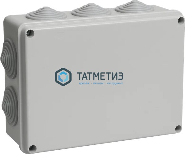Коробка распр. ОП 190х140х70мм КМ41243 IP44 ИЭК | «ТАТМЕТИЗ» Коробка распр. ОП 190х140х70мм КМ41243 IP44 ИЭК - магазин крепежа «ТАТМЕТИЗ»