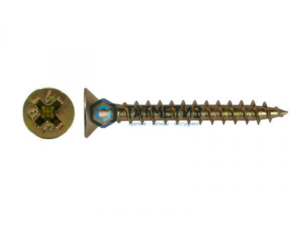 Саморезы потай по дереву желтые, PH2 3,5х45 (8 000 шт/уп) SR | «ТАТМЕТИЗ» Саморезы потай по дереву желтые, PH2 3,5х45 (8 000 шт/уп) SR - магазин крепежа «ТАТМЕТИЗ»
