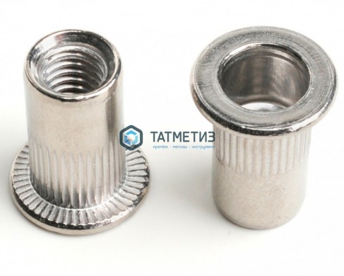 Заклепка-гайка с цил бортом и насечками А2 М 8 х 18,5 |  «ТАТМЕТИЗ» Заклепка-гайка с цил бортом и насечками А2 М 8 х 18,5 -  магазин крепежа «ТАТМЕТИЗ»