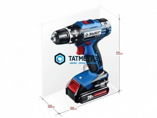 Дрель-шуруповерт DL-20 , 2 АКБ, в кейсе, ЗУБР Профессионал -  магазин крепежа «ТАТМЕТИЗ»