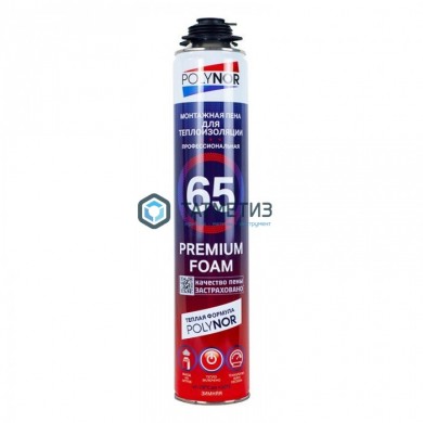 Пена монтажная проф POLYNOR PREMIUM FOAM 65+ ЗИМНЯЯ | «ТАТМЕТИЗ» Пена монтажная проф POLYNOR PREMIUM FOAM 65+ ЗИМНЯЯ - магазин крепежа «ТАТМЕТИЗ»
