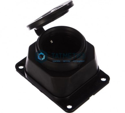 Розетка 1-м Омега РБ13-1-0м с з каучук, с защ.крышкой, настен, IP44, черн. ИЭК PKR11-016-2-K02 | «ТАТМЕТИЗ» Розетка 1-м Омега РБ13-1-0м с з каучук, с защ.крышкой, настен, IP44, черн. ИЭК PKR11-016-2-K02 - магазин крепежа «ТАТМЕТИЗ»