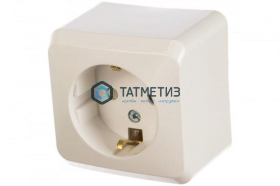Розетка 1-м Этюд наруж, с заземл., со шторками, бел. PA16-004B | «ТАТМЕТИЗ» Розетка 1-м Этюд наруж, с заземл., со шторками, бел. PA16-004B - магазин крепежа «ТАТМЕТИЗ»