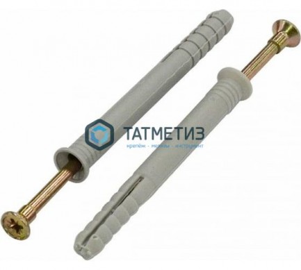Дюбель-гвоздь 8х 60 гриб (70 шт/уп) КТ | «ТАТМЕТИЗ» Дюбель-гвоздь 8х 60 гриб (70 шт/уп) КТ - магазин крепежа «ТАТМЕТИЗ»