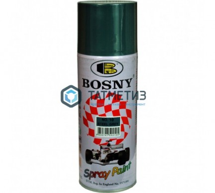 Краска аэроз. BOSNY 400 мл. №010 серая сталь | «ТАТМЕТИЗ» Краска аэроз. BOSNY 400 мл. №010 серая сталь - магазин крепежа «ТАТМЕТИЗ»