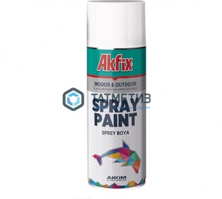 Краска аэроз. ЧЕРНАЯ  глянц. RAL9005 400Ml Gw.300Gr (6) Akfix -  магазин крепежа «ТАТМЕТИЗ»