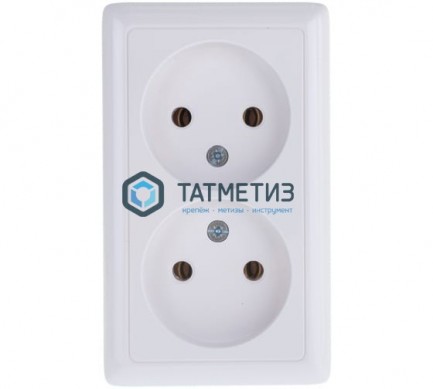 Розетка 2-м ОП Хит 16А 250В без заземл. бел. SchE PA16-237B | «ТАТМЕТИЗ» Розетка 2-м ОП Хит 16А 250В без заземл. бел. SchE PA16-237B - магазин крепежа «ТАТМЕТИЗ»