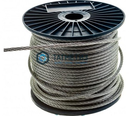 Трос стальной оц. 6 мм DIN 3055 (250 м/бух) КТ / МН | «ТАТМЕТИЗ» Трос стальной оц. 6 мм DIN 3055 (250 м/бух) КТ / МН - магазин крепежа «ТАТМЕТИЗ»