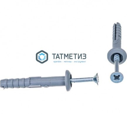 Дюбель-гвоздь 6х40 потай (200 шт/уп) ТК | «ТАТМЕТИЗ» Дюбель-гвоздь 6х40 потай (200 шт/уп) ТК - магазин крепежа «ТАТМЕТИЗ»