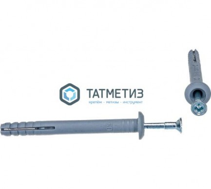 Дюбель-гвоздь 6х60 гриб (100 шт/уп) КТ | «ТАТМЕТИЗ» Дюбель-гвоздь 6х60 гриб (100 шт/уп) КТ - магазин крепежа «ТАТМЕТИЗ»