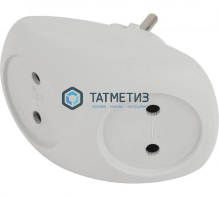 Тройник на 2 гнезда, без заземл. 10А IP20 SPx-2-W бел. Эра | «ТАТМЕТИЗ» Тройник на 2 гнезда, без заземл. 10А IP20 SPx-2-W бел. Эра - магазин крепежа «ТАТМЕТИЗ»