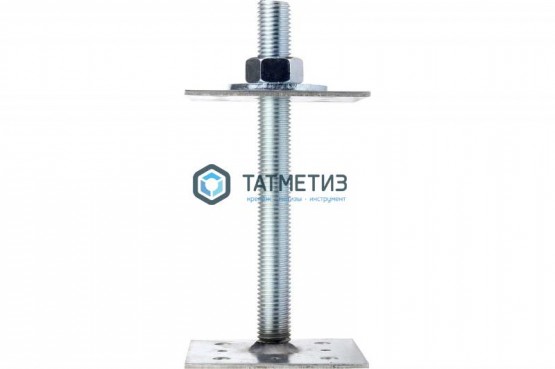 Анкер регулировочный по высоте ARH (80 х 80 мм)-М24, H-200мм | «ТАТМЕТИЗ» Анкер регулировочный по высоте ARH (80 х 80 мм)-М24, H-200мм - магазин крепежа «ТАТМЕТИЗ»