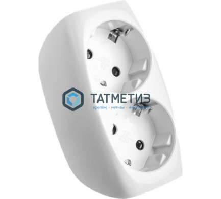 Тройник на 2 гнезда, с/з, белый, 16А IP20 SPx-2e-W Эра | «ТАТМЕТИЗ» Тройник на 2 гнезда, с/з, белый, 16А IP20 SPx-2e-W Эра - магазин крепежа «ТАТМЕТИЗ»