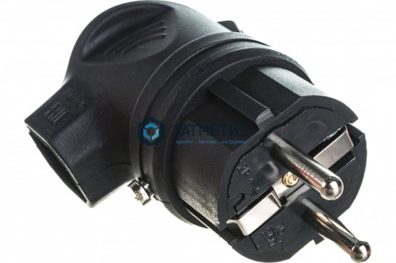 Эл.вилка каучук кабельная, боковой ввод, с з ИЭК ОМЕГА IP44 -  магазин крепежа «ТАТМЕТИЗ»