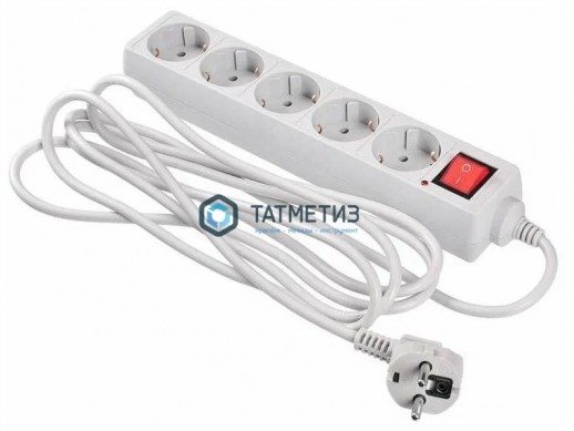 Удлинитель с сет.фильтром 5 х 3м с с з ПВС3*0, 75 BURO -  магазин крепежа «ТАТМЕТИЗ»